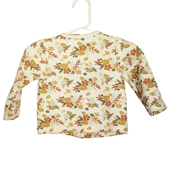 K1191 * Chick Pea Fall Leaf Jacket Ivory Tan Orange Size 6-9M - Picture 3 of 7